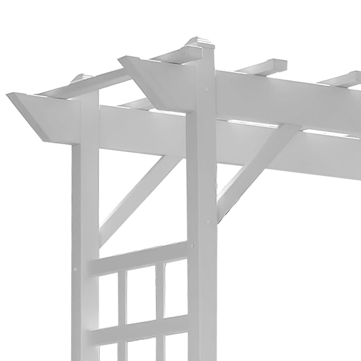 Dura-Trel Providence Arbor, Vinyl Garden Archway for Outdoors, 64" x 85", White - Backyard Decorative Arch and Backdrop with Lattice Design and Trellis Sides for Climbing Plants, Vines and Flowers