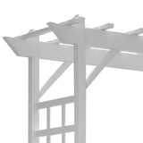 Dura-Trel Providence Arbor, Vinyl Garden Archway for Outdoors, 64" x 85", White - Backyard Decorative Arch and Backdrop with Lattice Design and Trellis Sides for Climbing Plants, Vines and Flowers