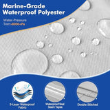 1200D Waterproof Boat Cover - Fits 16' to 18.5' ft Bass, V-Hull, Tri-Hull, Fish & Ski, Runabout Bowrider Boats - Heavy Duty Canvas Gray