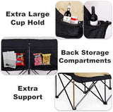 Double Camping Chair Loveseat Camping Chair Double Folding Chair Camp Chairs for Adults Heavy Duty Two Person Camp Chair Padded Camping Couch 2 Person Lawn Chairs - Support 650 lbs - Khaki