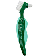 Premium Hard Denture Brush, Multi-Layered Bristles & Portable Double Sided Toothbrush for Denture Care (Pack of 2)