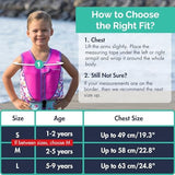 Limmys Premium Kids Swim Vest - Toddler Swim Jacket and Buoyancy Swimming Aid - Modern Design Swimming Vest for Boys, Girls and Babies - Drawstring Bag Included