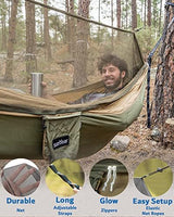 Sunyear Hammock Camping with Rain Fly Tarp and Net, Portable Camping Hammock Double Tree Hammock Outdoor Indoor Backpacking Travel & Survival, 2 Tree Straps,100% Waterproof
