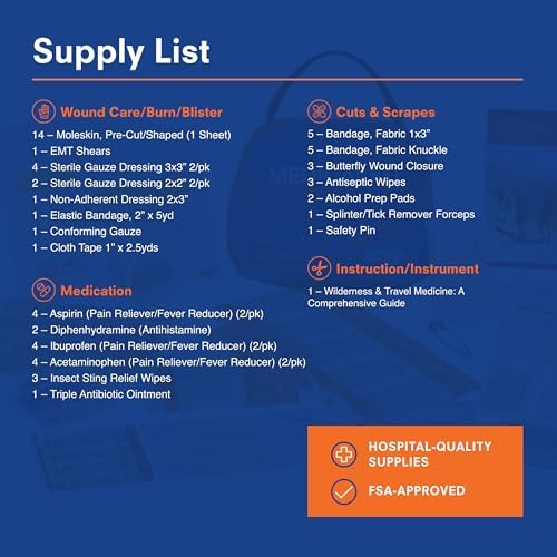 Adventure Medical Kits Mountain Series Medical Kit - Day Tripper Lite - Emergency Medical First Aid Kit - For 2 People for 1 Day - Comes with Bandages, Medication & More - 59 Pieces