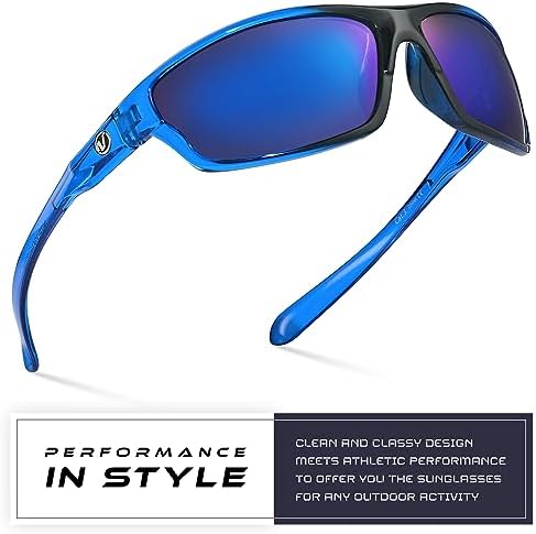 Nitrogen Polarized Wrap Around Sport Sunglasses for Men Women UV400 Protection Sun Glasses