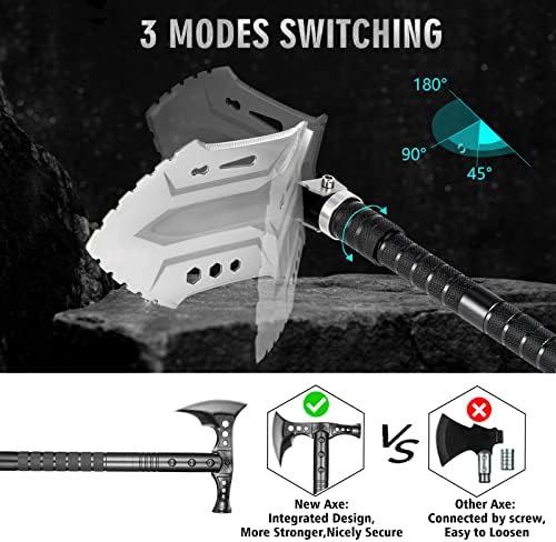 Camping Shovel Axe Outdoor Survival Shovel Set with High Carbon Steel Camping Gear for Men Outdoor Caming Hiking Backpacking Emergency