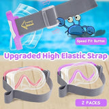 Vvinca Kids-Goggles with Nose Cover, Diving Mask Elastic Fabric Strap Anti Fog Anti Shattered Lens for Kids Swim Goggles 3-14