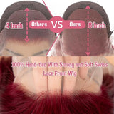 99j Burgundy Lace Front Wigs Human Hair 13x6 Hd Body Wave Lace Frontal Wigs Human Hair Pre Plucked 180 Density Glueless 99j Burgundy Red Wig Human Hair Colored Wigs for Women with Baby Hair 26 Inch