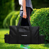 Camp Stove Carry Bag, Camping Stove Carrying Case for Coleman 2-Burner, 1680D Stove Storage bag, with Double Zipper, 2 Adjustful Side Pockets, Fits Grills/Stoves up to 23.6 x 14.5 x 5.5Inches