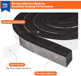 MAGZO Weather Stripping Door Seal 1 Inch W X 1 Inch T X 26 Ft Total Length, Strong Adhesion and High Resilience Air Conditioner Foam Insulation (6.5ft x 4 Rolls)