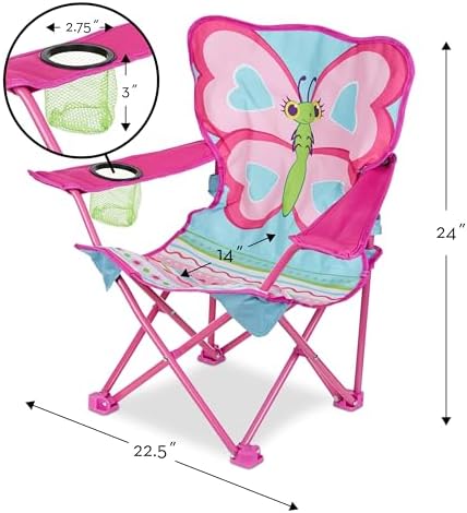 Melissa & Doug Sunny Patch Cutie Pie Butterfly Folding Lawn and Camping Chair