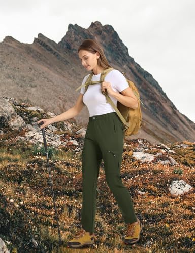 TBMPOY Women's Hiking Cargo Pants Lightweight Water Resistant Quick Dry Fishing Camping Travel Work Pant with 6 Pockets