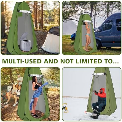 Privacy Tent & Portable Toilet for Adults Camping, 190T Oxford Cloth Outdoor Shower Tent Porta Potty Kit for Camp Travel Car Trips Toilet Bathroom Changing Room Ice Fishing Shelter and Gifts