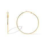 PAVOI Hoop Earrings for Women, 925 Silver, Yellow Gold, Size 60 Millimeters