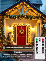 4 Pack 100 LED Fairy Lights Battery Operated with Remote, 33FT Waterproof Twinkle Lights with Timer & 8 Modes, Fairy String Light Outdoor Indoor for Bedroom Classroom DIY Christmas Decor (Warm White)