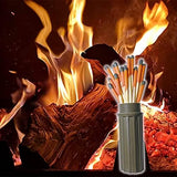 Emergency Fire Starter Windproof Weatherproof Stormproof Matches Waterproof Case Wax Rope for Hiking Camping Bushcraft Hunting Fishing Outdoor Survival Power Outage