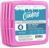 Cool Coolers by Fit + Fresh, Reusable & Long-Lasting Slim Ice Packs, Cold Packs for Lunch Boxes, Ice Packs for Lunch Bags