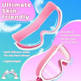 Vvinca Kids Swim Goggles for Age 2-8, Toddler-Goggles with Fabric Strap No Leak Pain-Free, Anti-Fog Goggles for Girls Boys