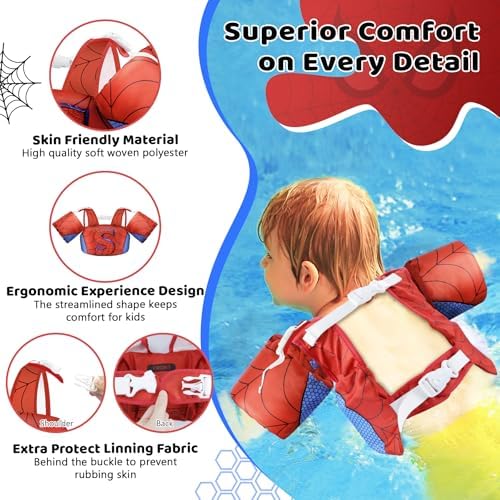 Vvinca Separable Toddler Swim Vest Fit 22-66 Lbs（1-6 Years）|2025 Newest 3 in 1 Pool Float & Arm Bands Boys and Girls, Adjustable Sturdy Safety for Infant 1 2 3 4 5 6 Year