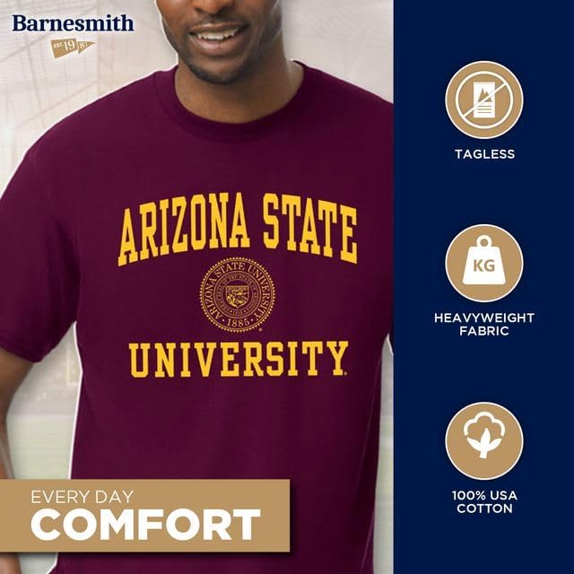 Barnesmith Short Sleeve T-Shirt, Unisex, Heritage Logo, NCAA Colleges
