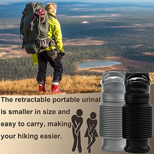 Scalable Emergency Urinal, 2 Pack 750ml Portable Toilet for Car, Portable Mini Outdoor Camping Travel Shrinkable Personal Mobile Toilet Potty Pee Bottle for Kids Adult