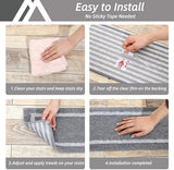 COSY HOMEER Soft Stair Treads 15pcs Non-Slip Carpet Mat 28inX9in Indoor Stair Runners for Wooden Steps,Stair Rugs for Kids and Dogs, 100% Polyester TPE Backing Grey,Square