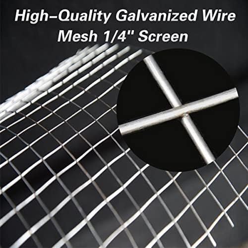 Hardware Cloth 8'' x 20' 1/4 in Galvanized Wire Mesh Roll (23 GA) Chicken Wire Fence Roll for Chicken Pen/coop Fences, Screen mesh, Rabbit/Snake Fences, Poultry enclosures, Handicraft Making, etc.