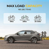 BougeRV Upgrade 2.0 Hitch Bike Rack with Dual Lock for SUV Truck, 165LB Capacity 2/3/4 Bikes Hitch Bike Carrier Rack with 2'' Hitch Receiver, Easy Assembly, Tilting & Foldable Bike Rack Hitch