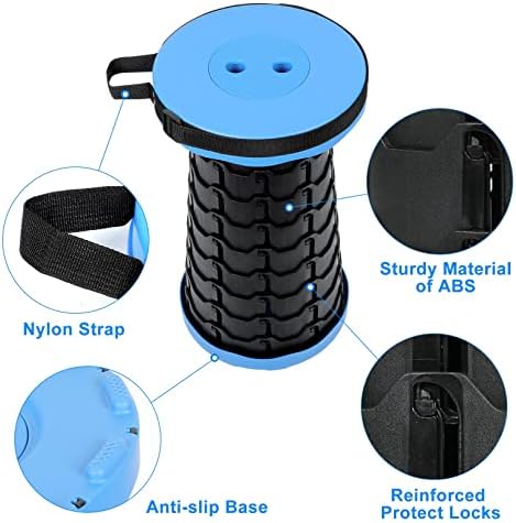 Foldable Telescoping Stool Portable, Retractable Stool for Adults, Upgraded Collapsible Folding Seats with Load Capacity 550lbs, Camping Stools for Adults