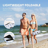 ZAZE Beach Blanket Picnic Blankets Waterproof Sandproof with Stakes, Thick 3-Layer 80 * 80 Oversized Mat, Extra Large Big Machine Washable, Foldable Accessories Outdoor Camping Park (Blue White)