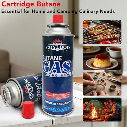 Butane Gas, Butane Fuel Canister, 99.99% Pure Butane Canister with Explosion Proof - RVR System, Butane Fuel for Camping Stove, Kitchen Torch Head (3 Can)