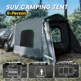 SUV Tent, 5-9 Person Rectangle Car Tent for Family, Waterproof & Windproof for Car Camping, Large Camping Tents with Storage Bag, SUV, Van, Jeep, Pickup 8FT L x 10.6FT W x 7.2FT H