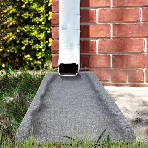 3 Pack Rubber Downspout Splash Block Rain Gutter Down Spout Drain Trays Gray