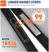 MAGZO Magnetic Screen Door Fit Door Size 36 x 96 Inch, Screen Size 38" x 97" Strong Magnet Door Mesh with Reinforced Hook & Loop for Patio Door, Front Door, Doorway, Black