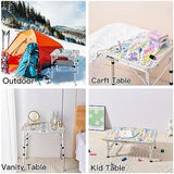 Folding Camping Table 2ft Portable Pinic Table Adjustable Height Small Card Table Aluminum Foldable Lightweight with Carry Handle for Outdoor Indoor Hiking Camp BBQ Beach (Blooming Floral)