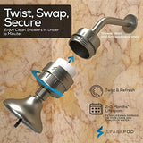 SparkPod 23 Stage Shower Head Filter for Dry Hair and Skin - High Output Universal Shower Filters to Remove Toxic Chemicals, Chlorine & Heavy Metals (Elegant Brushed Nickel)