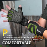 ihuan Ventilated Weight Lifting Gym Workout Gloves with Wrist Wrap Support for Men & Women, Full Palm Protection, for Weightlifting, Training, Fitness, Hanging, Pull ups