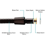 BRIGHT SHOWERS Shower Hose For Hand Held Shower Heads, 69 Inches Cord Extra Long Stainless Steel Hand Shower Hose, Ultra-Flexible Replacement Part with Brass Insert, Oil Rubbed Bronze