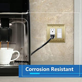 LIDER Decorator Switch or Receptacle Metal Wall Plate, Stainless Steel Outlet Cover, Corrosion Resistant, Mid-Size 2-Gang 4.88" x 4.92", 201 Stainless Steel, LMWP-32M-BB, Brushed Brass