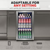 Honeywell Beverage Refrigerator and Cooler, 116 Can Mini Fridge with Glass Door for Soda Beer or Wine for Office or Bar with Adjustable Removable Shelving, Commercial Grade