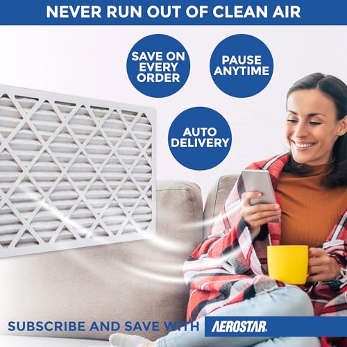 Aerostar 16x25x1 MERV 8 Air Filter, 6 Count, ACTUAL SIZE (15.75 x 24.75 x 0.75), HVAC, Air Conditioning & Furnace Filter Captures Dust, Lint & Pollen (MPR 600 / FPR 5), Made in USA