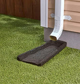 Rubberific Premium Rubber Downspout Splash Block Rain Guard Stone Textured Drain Extender (Black)