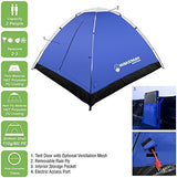 2-Person Tent – Water-Resistant Dome Tent with Removable Rain Fly and Carry Bag for Camping, Backpacking, Hiking, and Festivals by Wakeman (Blue)