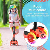 Hurtle 3-Wheeled Scooter for Kids - Wheel LED Lights, Adjustable Lean-to-Steer Handlebar, and Foldable Seat - Sit or Stand Ride with Brake for Boys and Girls Ages 1-14 Years Old