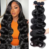Body Wave Bundles Human Hair 16 18 20 Inch 100% Unprocessed 12A Brazilian Virgin Human Hair Extensions Quick Weave Bundles Hair Natural Black