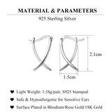 SLUYNZ 925 Sterling Silver X Hoop Earrings for Women Teen Girls Minimalist Hoop Earrings Huggie (A-Sterling Silver)
