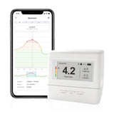 Ecosense EcoQube Flex Smart Radon Detector - Battery Powered Continuous Radon Monitor for Home Use with Always-On Display, Bluetooth App, Daily, Weekly, Monthly & Yearly Fluctuations on App
