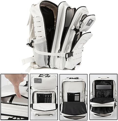 QT&QY 25L/35L/45L Military Tactical Backpack For Men Molle Daypack 3 Day Bug Out Bag Hiking Rucksack With Bottle Holder