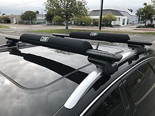 Aero Roof Rack Pads and Premium Scratch Resistant Silicone Buckle Tie Down Straps for Surf, SUP, Kayak and Canoe (28" Large) by COR Surf