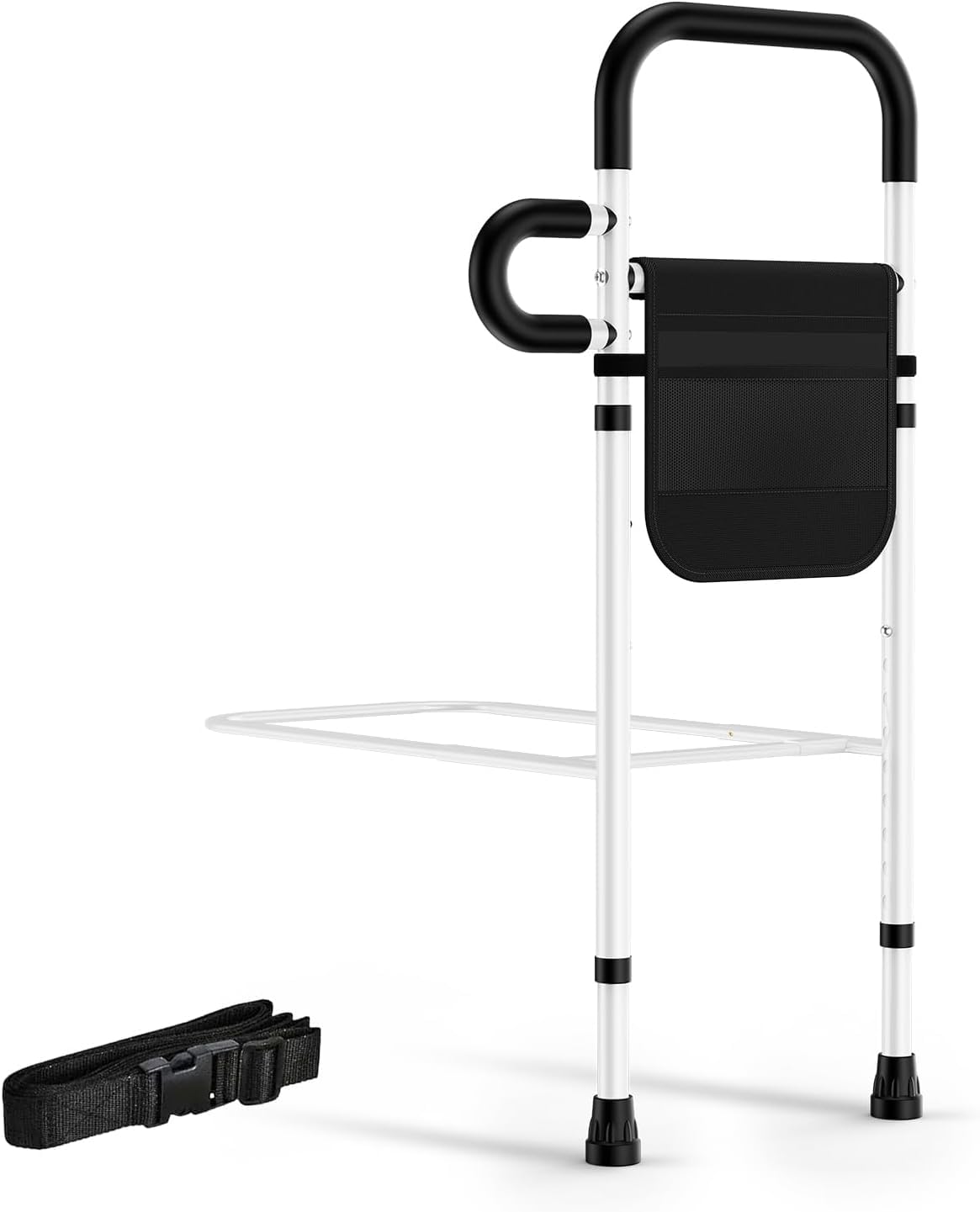 Bed Rails for Elderly Adults Safety - Adjustable Bed Assist Rails for Full Size Bed, Portable Bed Cane for Seniors with Storage Pocket, Hold up to 300 Lbs, Easy Setup, Bedside Safety and Stability